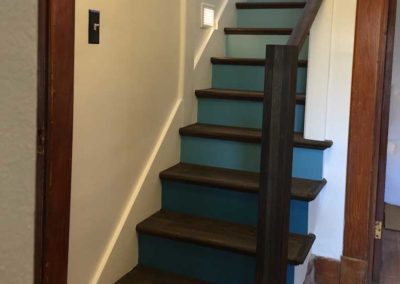 Blue Ombre Stairs Painted & Stained