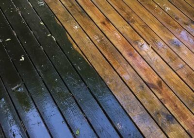 Pressure Washed Deck Before & After