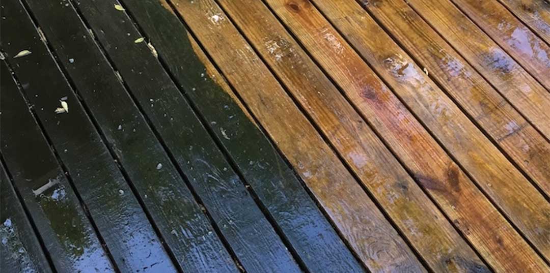 Pressure Washing Deck - Before and After