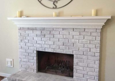 Whitewash Brick Fireplace 1