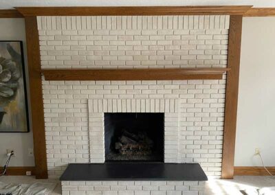 Interior White Wash Brick Fireplace 002