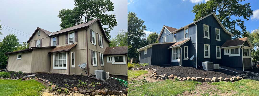 Exterior Siding, Trim Before and After
